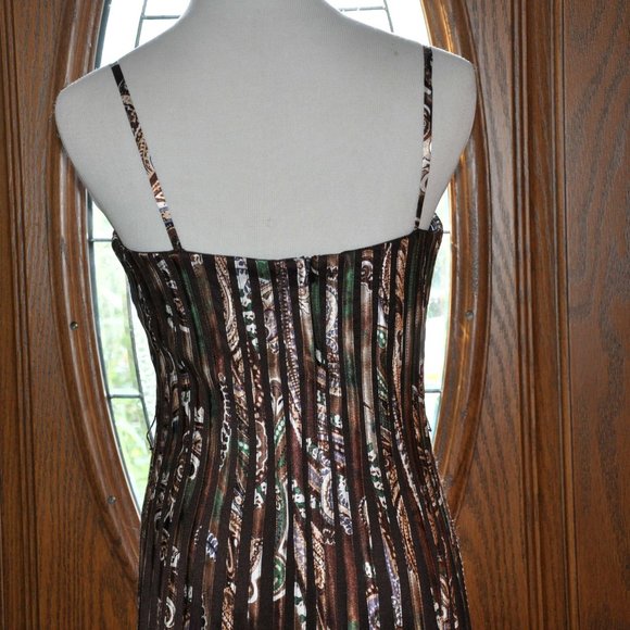 Cache Chocolate Brown Party Cocktail Dress 3/4 Length Dress Size 8 - Picture 6 of 6